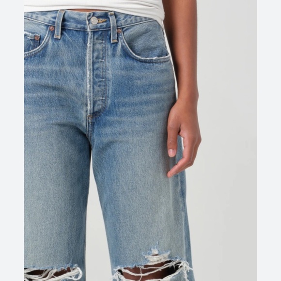 NWOT AGOLDE VINTAGE INSPIRED DISTRESSED HI RISE JEANS WITH STRETCH SZ 30 - Picture 3 of 14